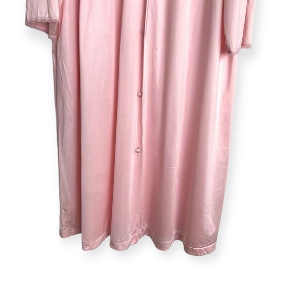 Vintage Vanity Fair Lace Trimmed Embroidered Nightgown Housecoat Robe Women's L - Picture 4 of 10